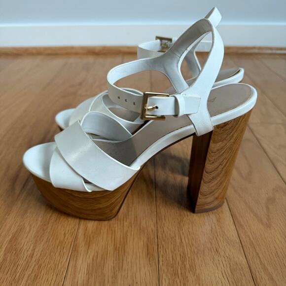 Aldo sz 6 white chunky cottagecore boho platform heels - Picture 2 of 7